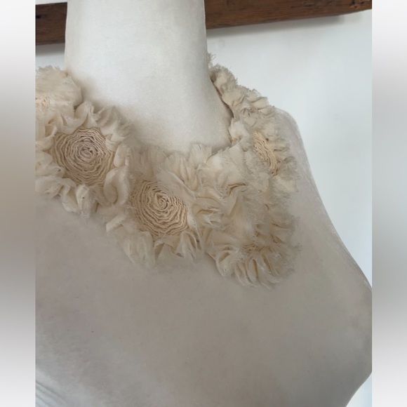 J.Crew taffeta necklace floral wedding flower bib - Picture 7 of 12